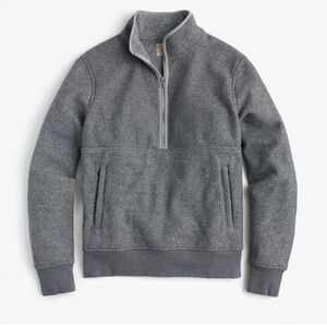 J CREW men’s marled grey fleece half-zip pullover sweatshirt sweater size LARGE